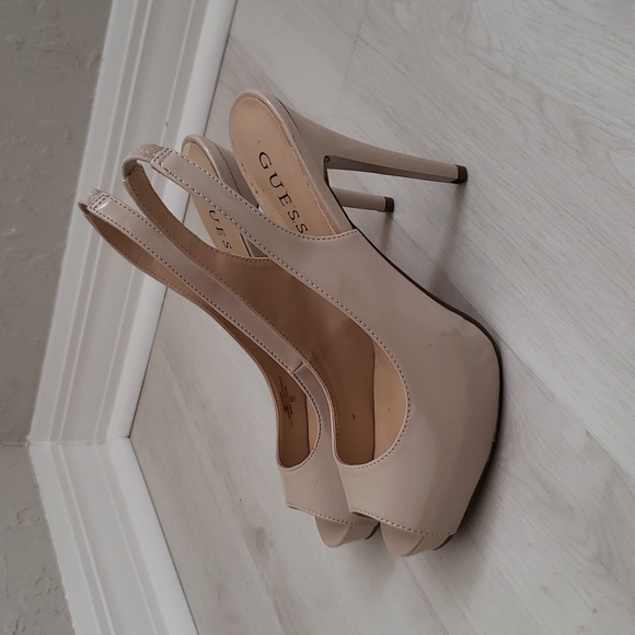 Guess Shoes - Guess• Nude Patent Peep Toe Heel